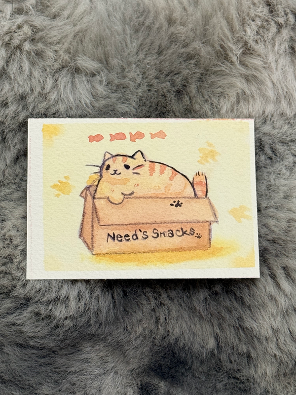 Need snacks aceo art card