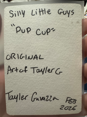 Pup Cup aceo art card thumbnail 2