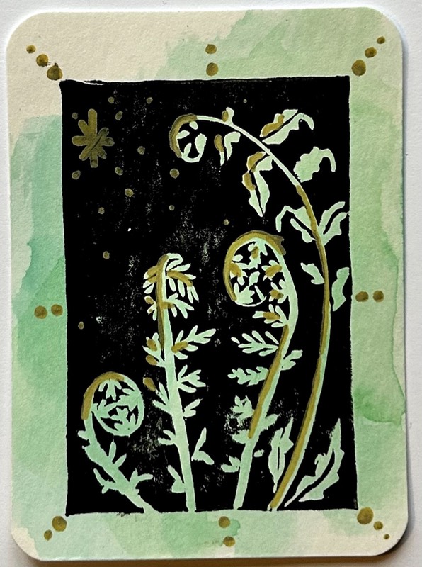 Fiddlehead 6 aceo art card