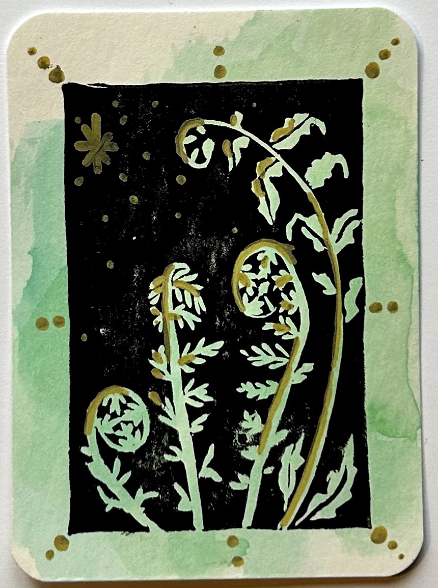 Fiddlehead 6 aceo art card