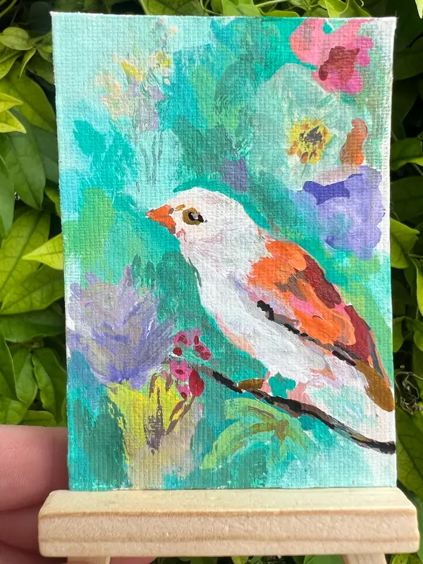 Little Morning Singer aceo art card