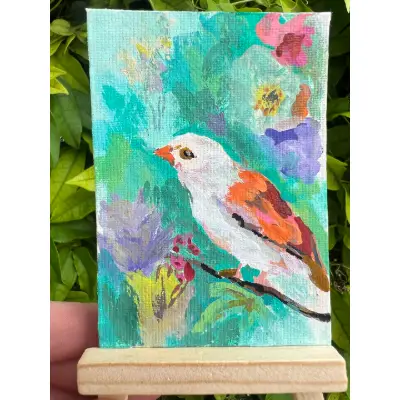 Little Morning Singer aceo art card thumbnail 1