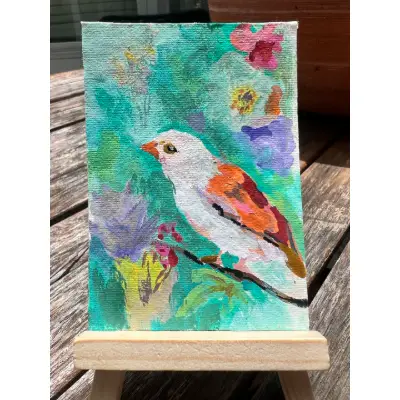 Little Morning Singer aceo art card thumbnail 2