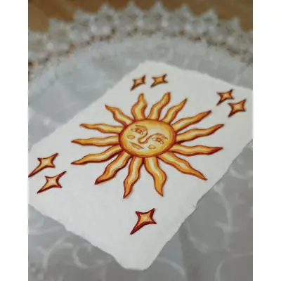 Sun Face No. 1 aceo art card thumbnail 4