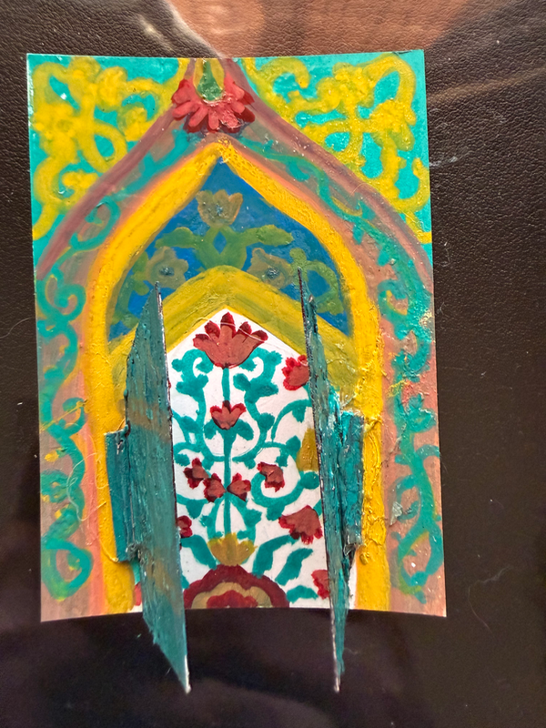 Indian Palace Interactive Doors ACEO by AThingCalledWhimsy aceo art card