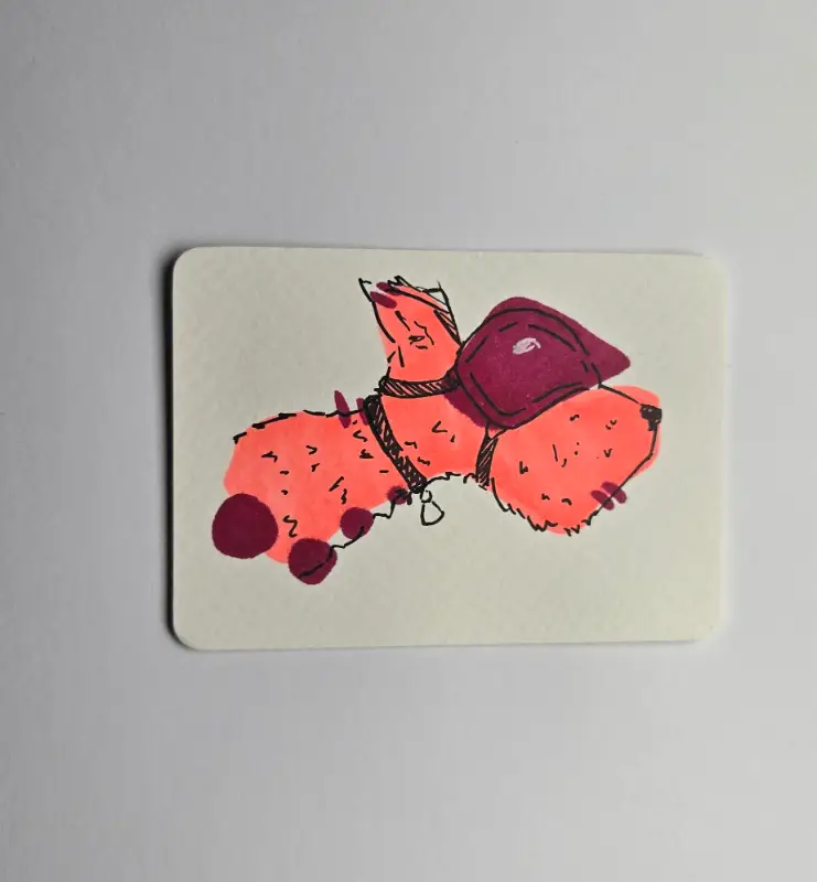 Scottish Terrior W/ Ski Goggles - Blob Shape Series 1/4 aceo art card