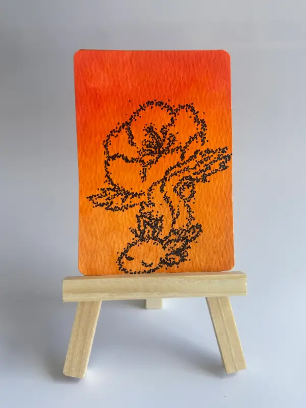 Poppy – ACEO Original (Flowerlotl Collection 4/8) aceo art card