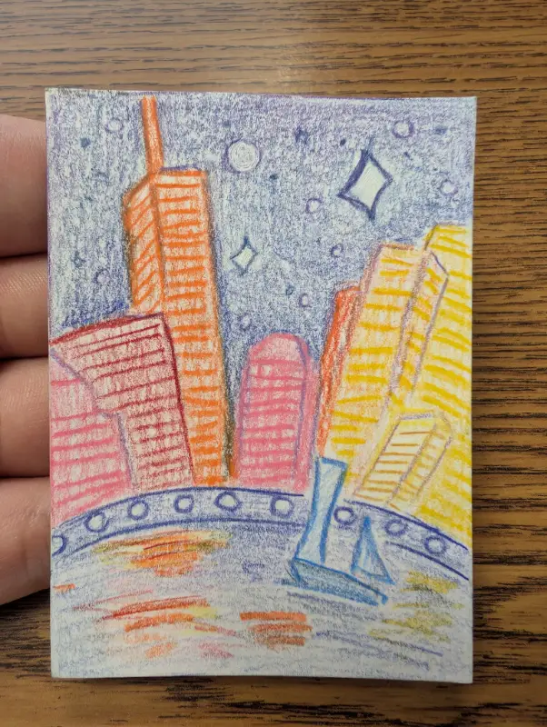 Night Life aceo art card