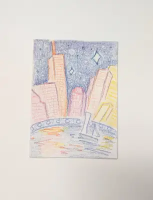 Night Life aceo art card thumbnail 2