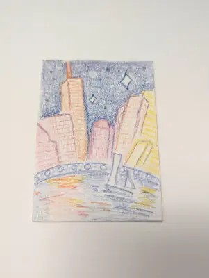 Night Life aceo art card thumbnail 1