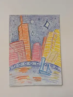 Night Life aceo art card thumbnail 2