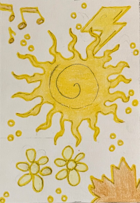 Yellow Themed Aceo aceo art card