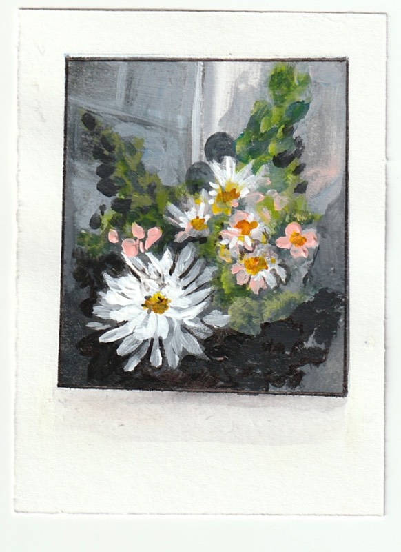 Flower Polaroid aceo art card