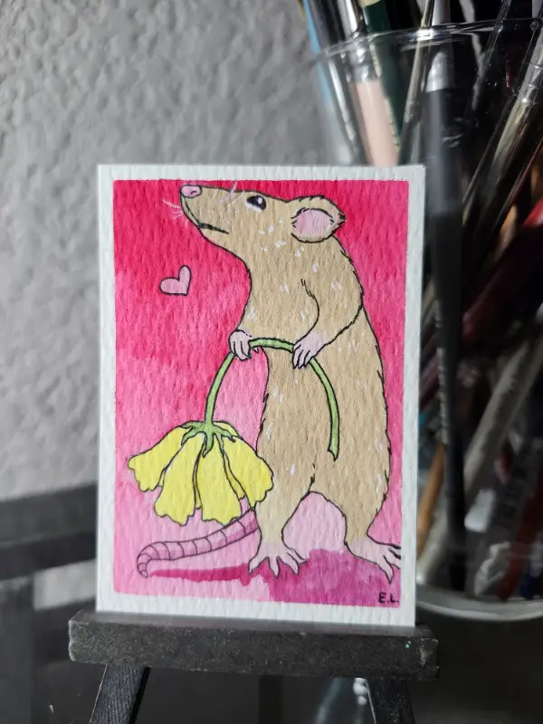 Rupert Rat aceo art card