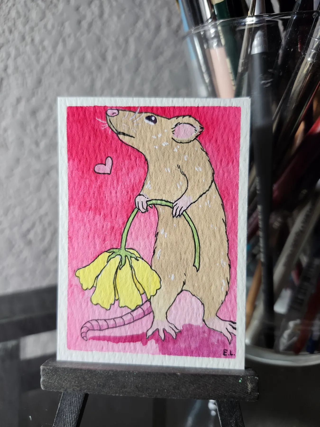 Rupert Rat aceo art card