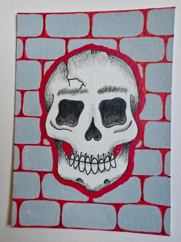 SKULL - Somewhat Traditional #8 aceo art card