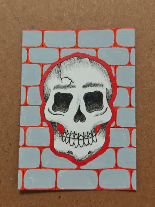 SKULL - Somewhat Traditional #8 aceo art card