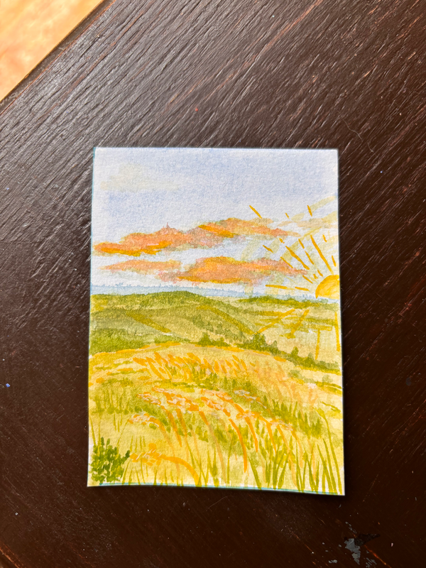 Dreamy Summer Feild aceo art card