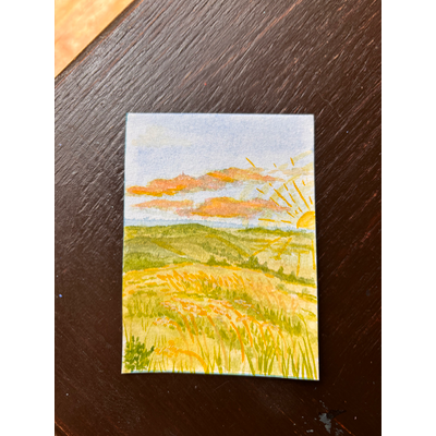 Dreamy Summer Feild aceo art card thumbnail 1