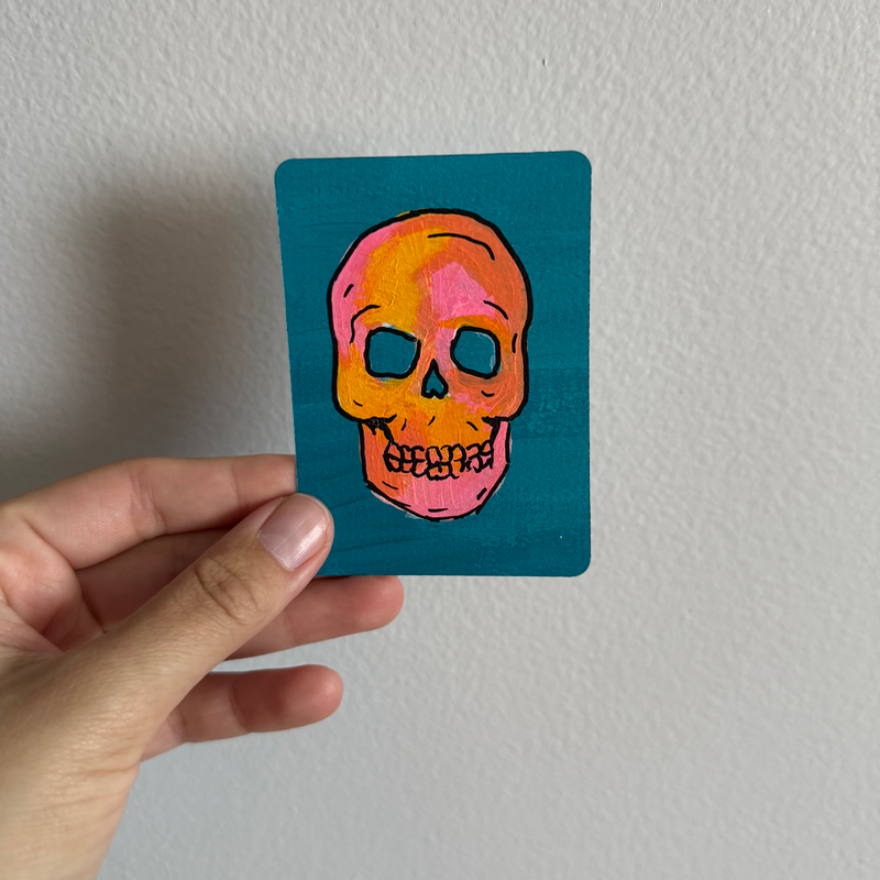 Original Skull ACEO | Prism Bones #1/3 aceo art card