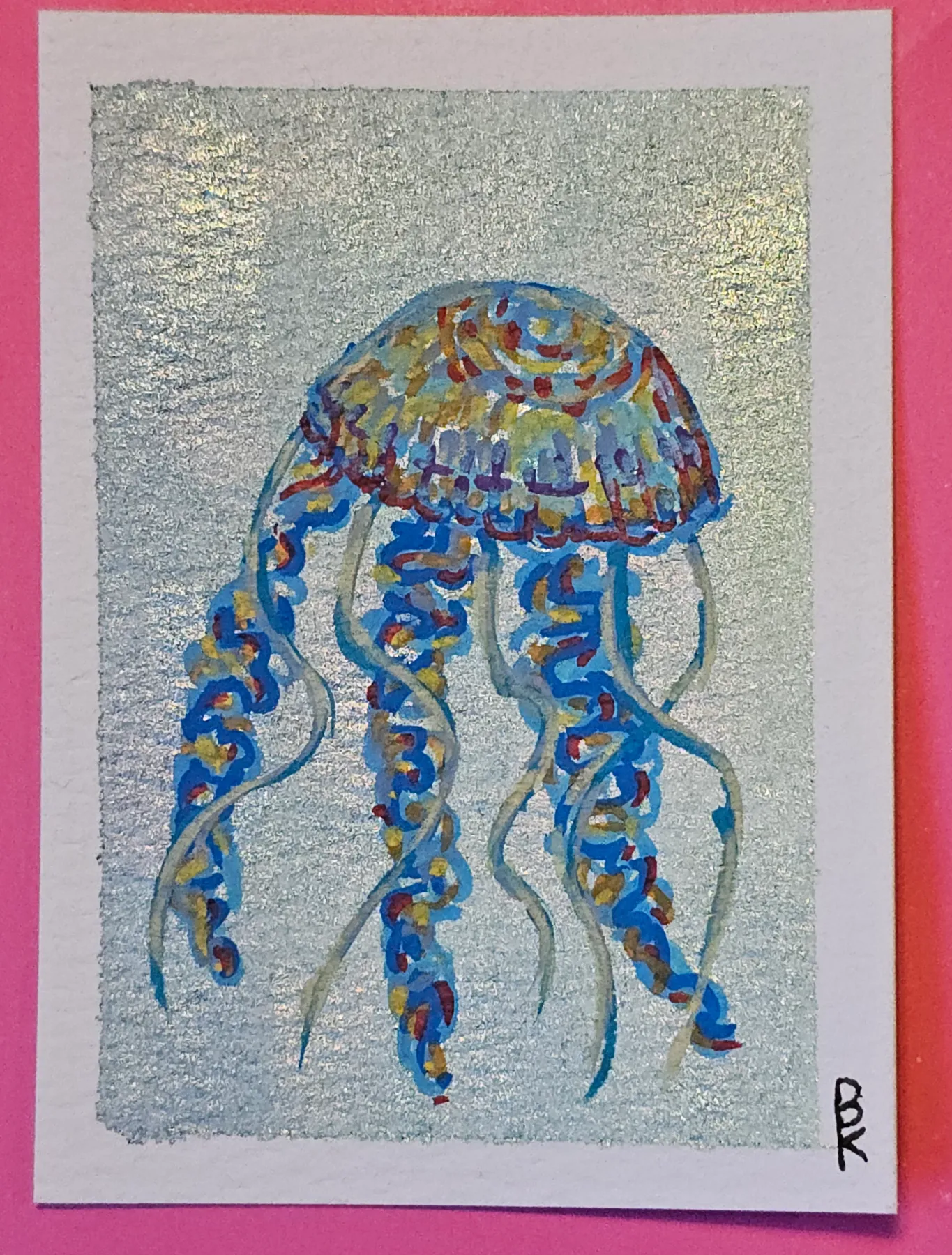 Pinata Jellyfish aceo art card