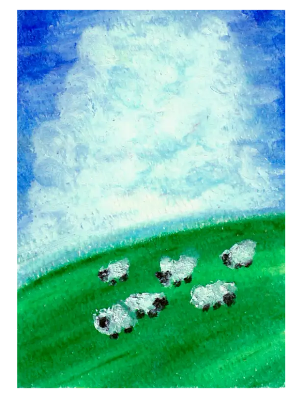 Fluffy aceo art card