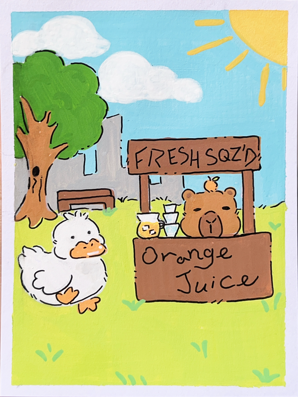 Duck Song Summer aceo art card