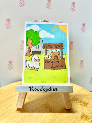 Duck Song Summer aceo art card thumbnail 2
