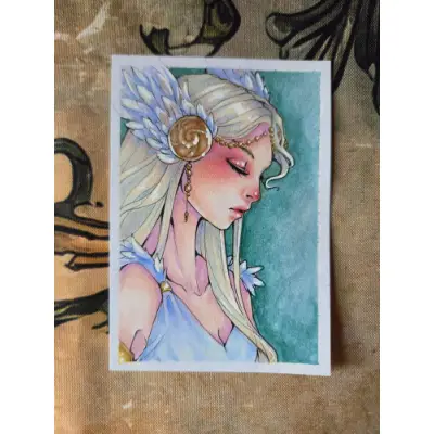 Valkyrie - Original ACEO aceo art card thumbnail 2