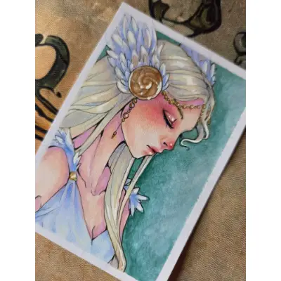 Valkyrie - Original ACEO aceo art card thumbnail 1