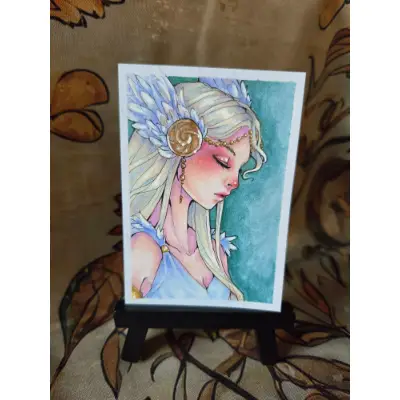 Valkyrie - Original ACEO aceo art card thumbnail 4