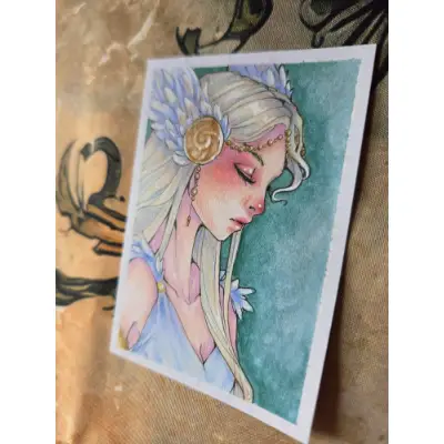 Valkyrie - Original ACEO aceo art card thumbnail 3