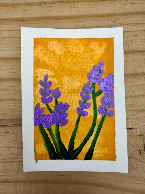 Golden Hour Lavender aceo art card