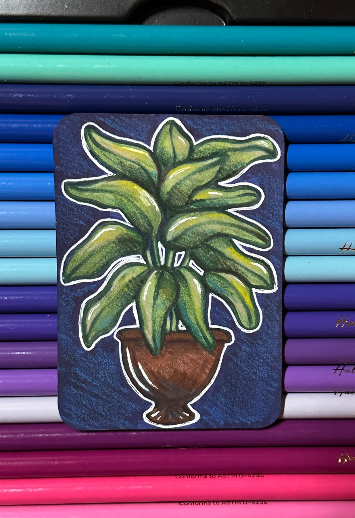 House Plant aceo art card