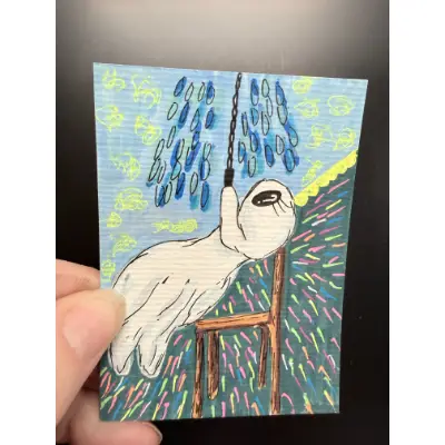 Flash Dance Ghost aceo art card thumbnail 1