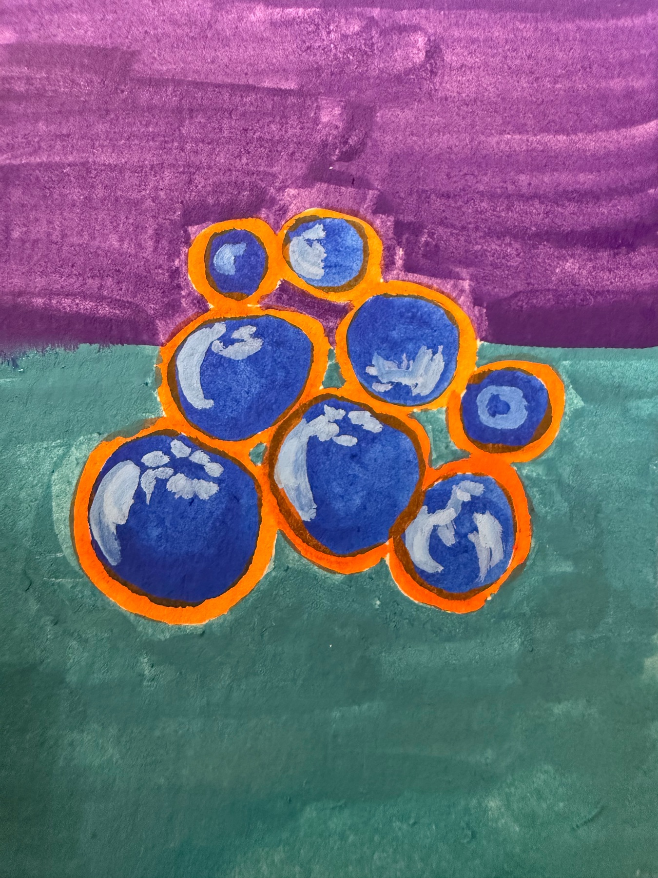Blueberries aceo art card