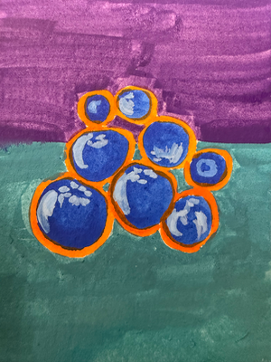 Blueberries aceo art card thumbnail 1