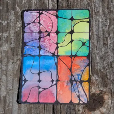 Abstract Stained Glass #6 aceo art card thumbnail 2