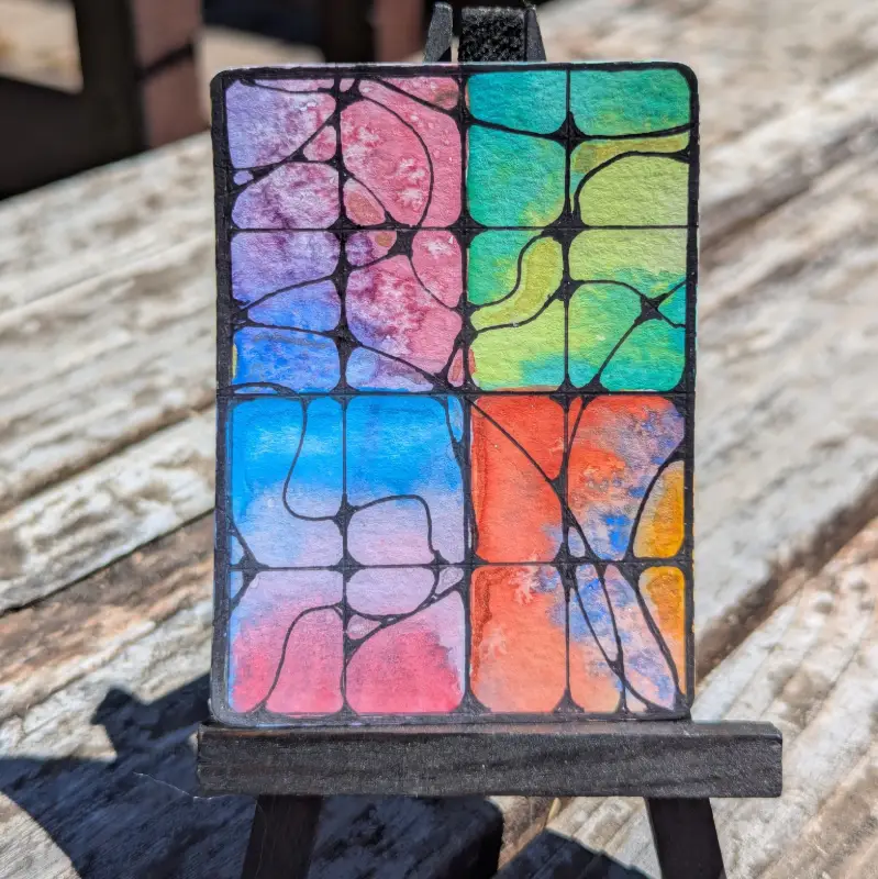 Abstract Stained Glass #6 aceo art card