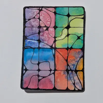 Abstract Stained Glass #6 aceo art card thumbnail 4