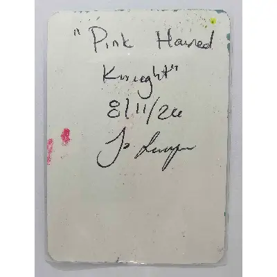 Pink Haired Knight aceo art card thumbnail 3