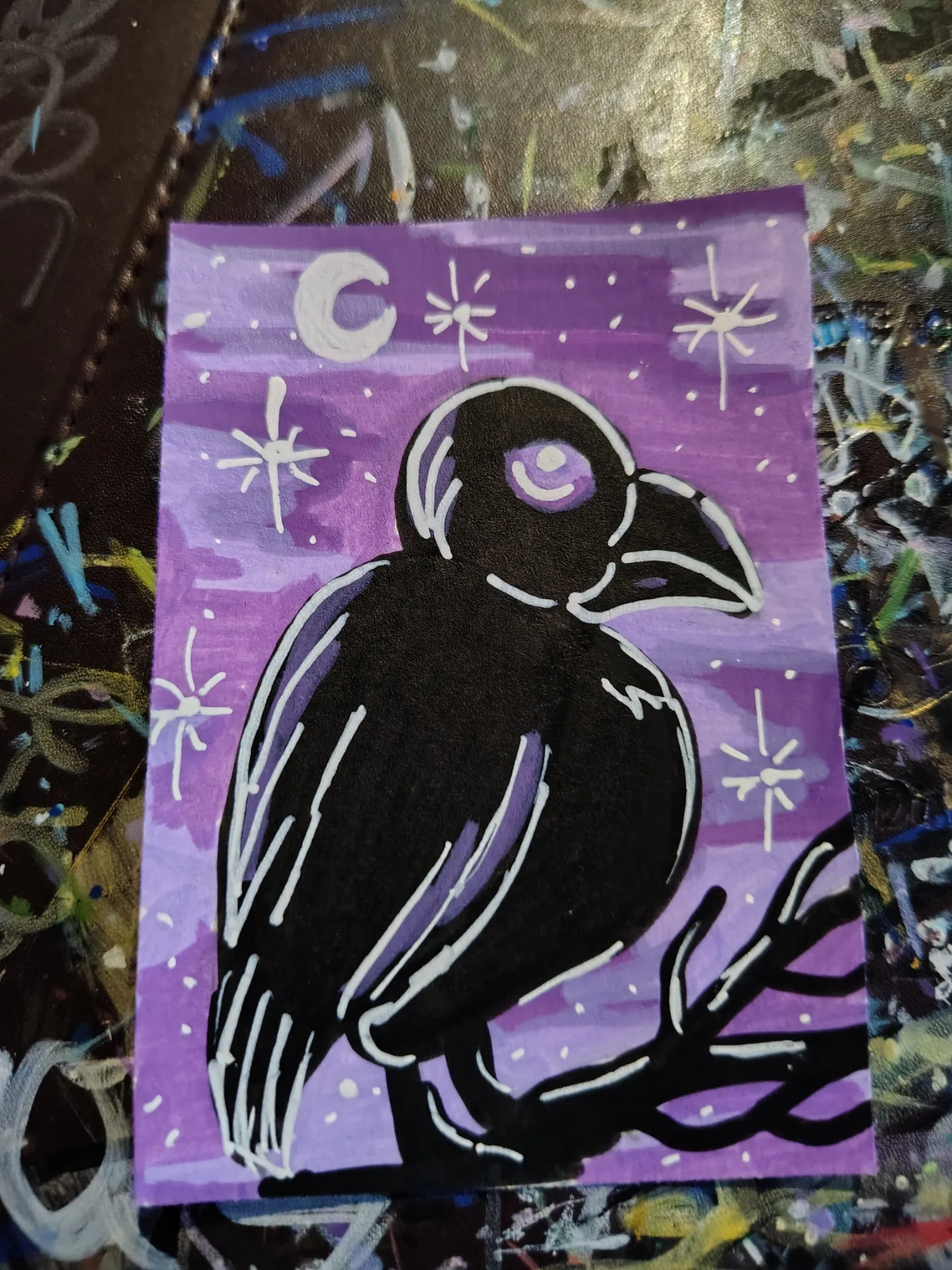 Crow ACEO original ninthhouseoracle aceo art card