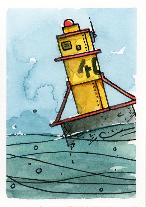 Buoy 401 aceo art card
