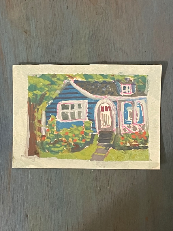 A cottage in the woods aceo art card