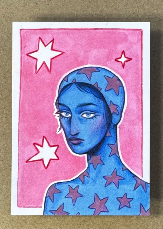 Star Girl aceo art card