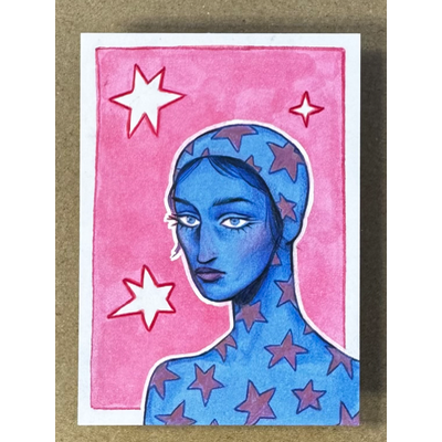 Star Girl aceo art card thumbnail 1