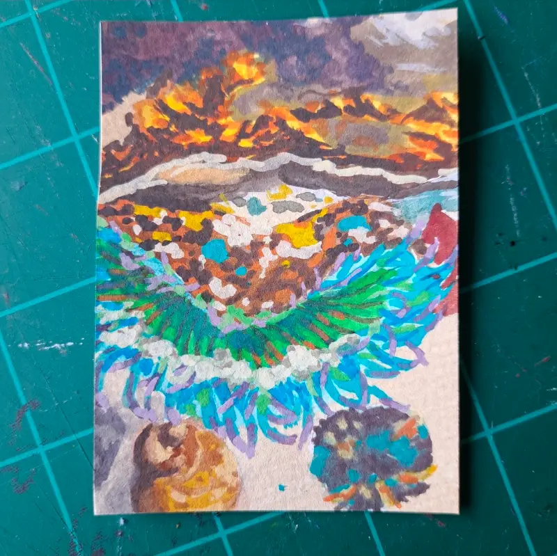 Tide Pool Polyptych 6/6 aceo art card