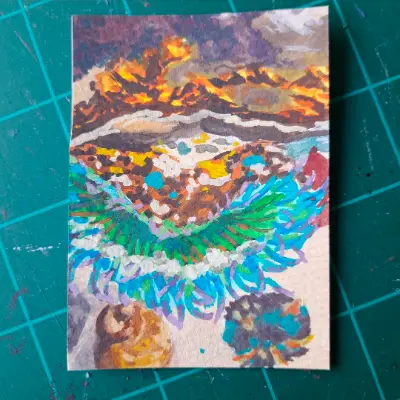 Tide Pool Polyptych 6/6 aceo art card thumbnail 1