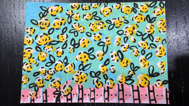 Lady Banks Rose or Lemon Tree aceo art card