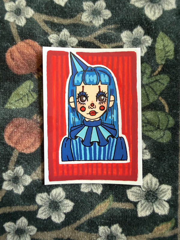 Jester Girl #1 aceo art card